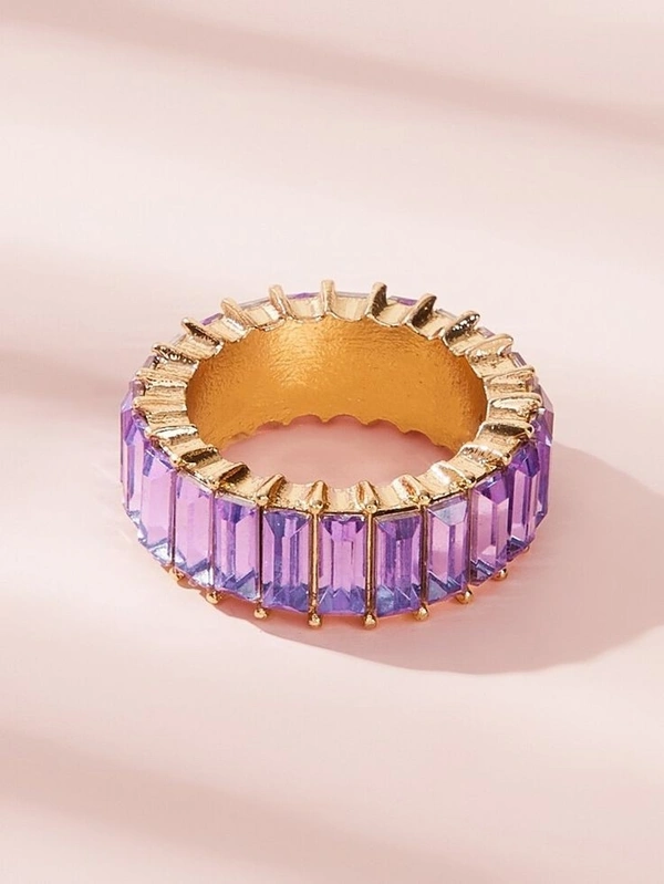 Crystal Band Ring - Lilac, 17