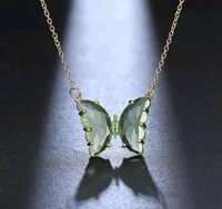 Crystal Butterfly Necklace - Blue