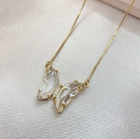 Crystal Butterfly Necklace - White