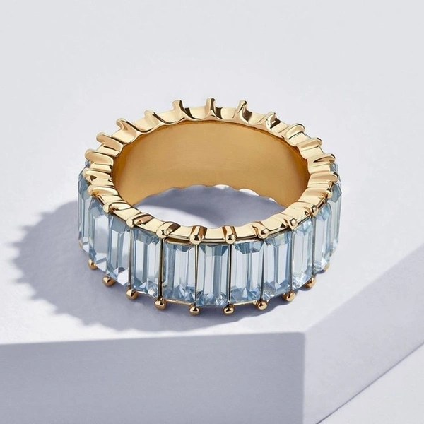 Crystal Band Ring - 17, White 
