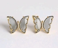 Crystal Butterfly Earring - Black