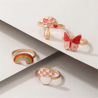 Y2k Chunky Ring  - Free Size, Pink