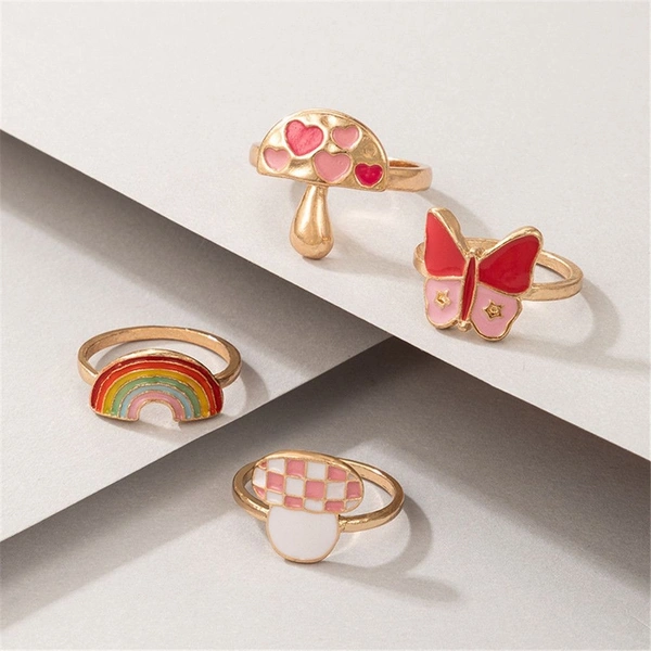 Y2k Chunky Ring  - Free Size, Pink