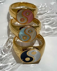 Yin Yang Ring  - 17, Black