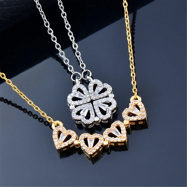 Magnetic Love  Necklace  - Golden, Adjustable