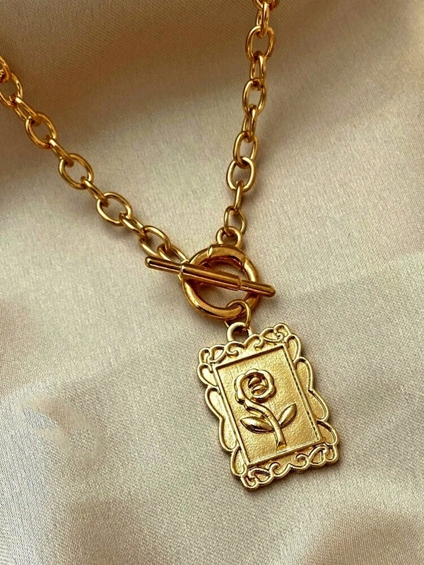 Ross Plated Necklace  - Golden, Adjustable