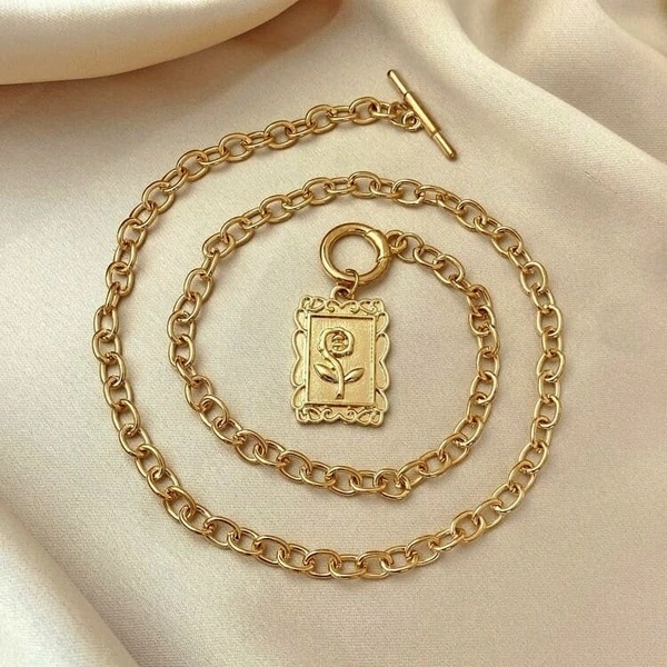 Ross Plated Necklace  - Golden, Adjustable