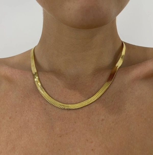 Herringbone Necklace - Golden