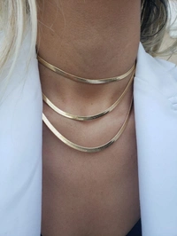 Herringbone Necklace - Golden