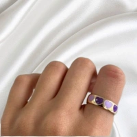 Lavender Y2k Ring Set - lanender, 17