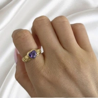 Lavender Y2k Ring Set - lanender, 17