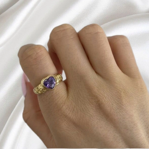 Lavender Y2k Ring Set - lanender, 17