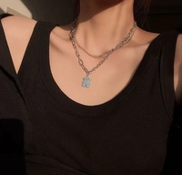 Bear Layered Necklace - silver, Adjustable
