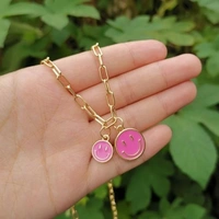Double Smiley Necklace - white