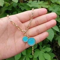 Double Smiley Necklace - white