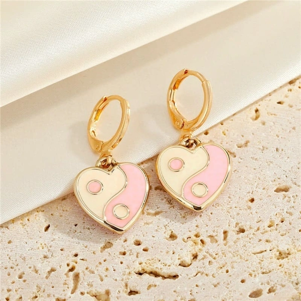 Yin Yang Earrings - Pink