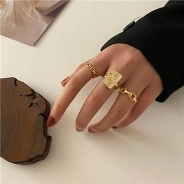 Smiley Face Rings Set