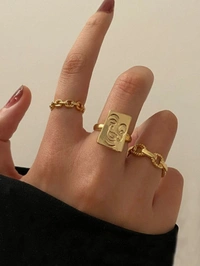 Smiley Face Rings Set