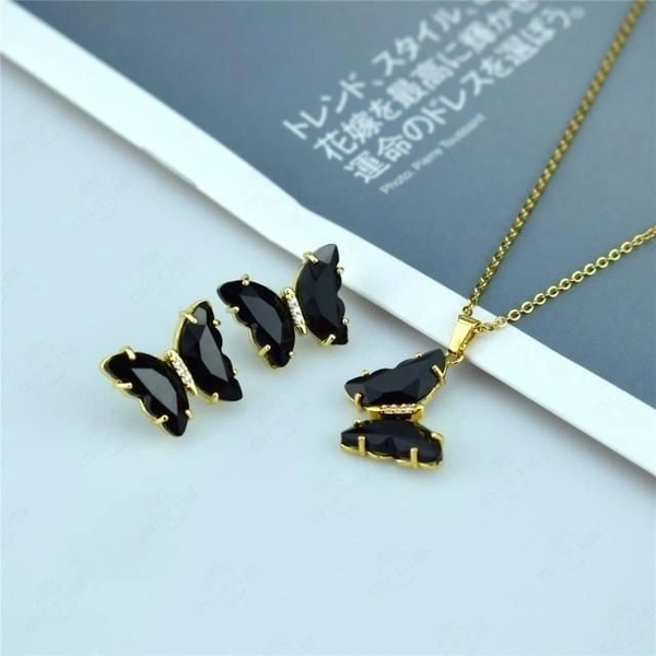 Butterfly Necklace & Earrings Set  - 275