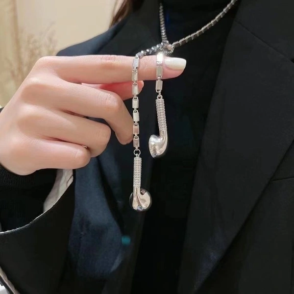 Earphone Necklace - Silver