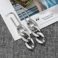 Cuban Chain Earrings - silver