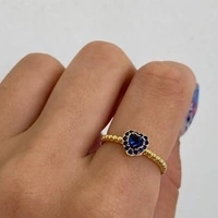 Nevi Blue Chunky Ring Set - nevi blue, 17