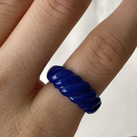 Nevi Blue Chunky Ring Set - nevi blue, 17