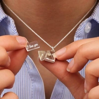 Envelope Necklace  - Silver