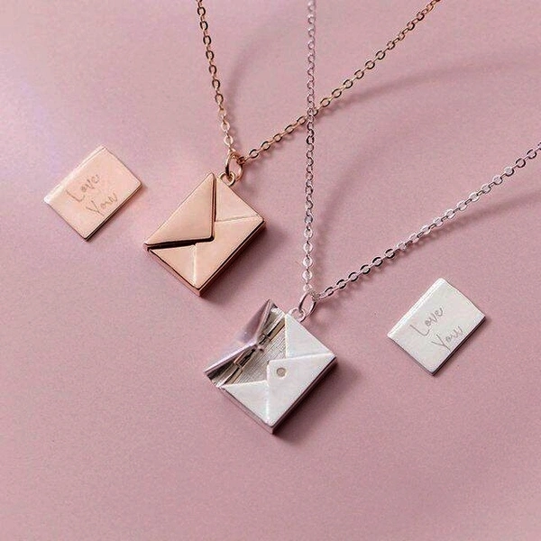 Envelope Necklace  - Silver