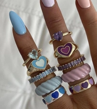 10 Pcs Y2K Rings Set - 17