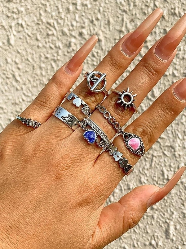 Punk Doll Rings Set  - free size
