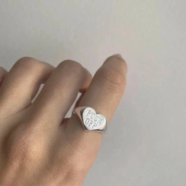 Chunky Silver Rings Set - 17