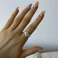 Chunky Silver Rings Set - 17