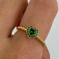 Y2k Green Rings Set  - 17 & adjustable