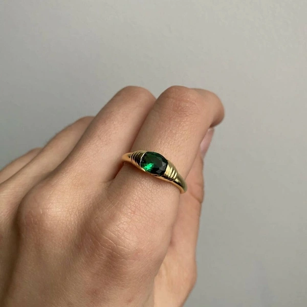 Y2k Green Rings Set  - 17 & adjustable