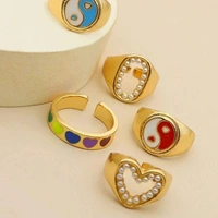 Chunky Love Rings Set - free size 