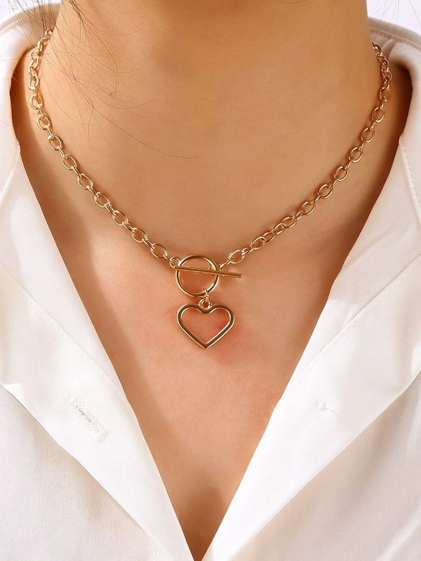 Heart Cut Necklace  - golden 