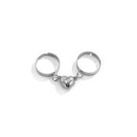 Magnetic Ring  - adjustable , silver 