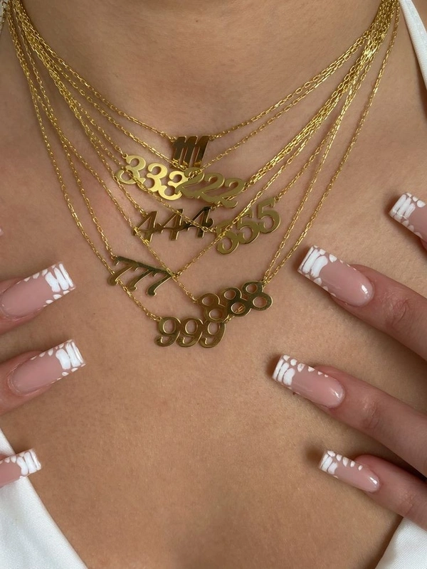 Angle Number Necklace (Golden) - 444