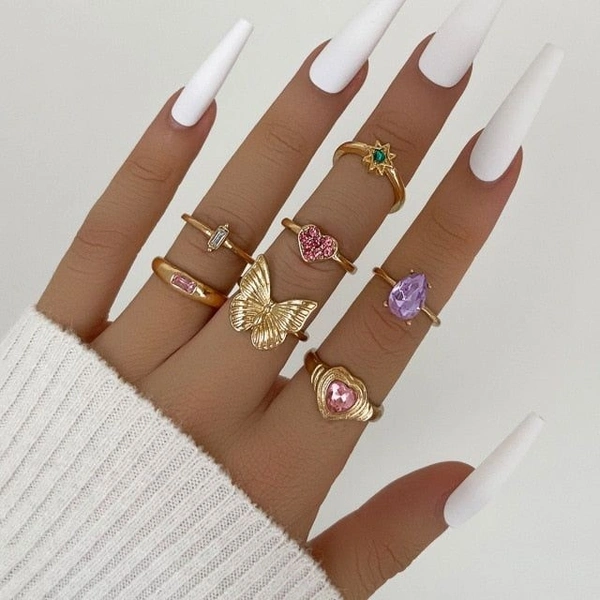 Butterfly Ring Set  - Free Size 