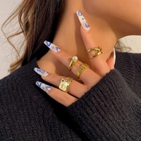 Statement Rings Set  - Silver 