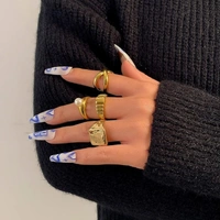 Statement Rings Set  - Silver 