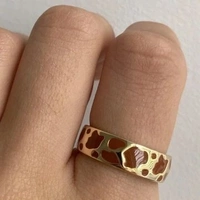 Brown Y2k Rings Set 