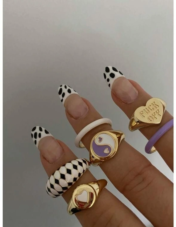 Y2k Lavender Rings Set 