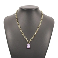 Lilac Crystal Necklace 