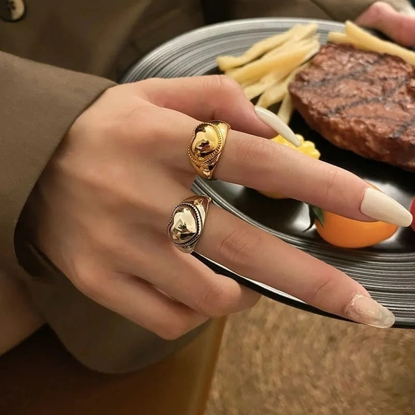 Love Dose Ring  - Golden , Free Size 