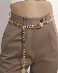 Lion Pendant Waist Chain  - Free Size , Golden