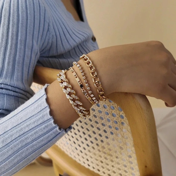 Icy Layered Breslet  - Golden