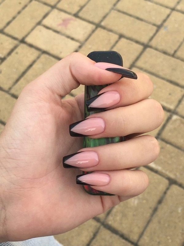 Black French Nails 