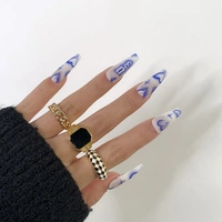 Retro Rings Set  - Free Size, Golden 